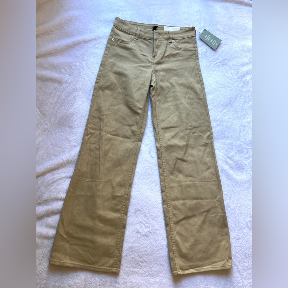 H&M Khaki Low Waist - Wide Leg Jeans